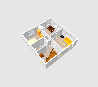 Фото План дома 3D с печным отоплением без веранды и гаража2.png