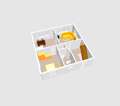 Фото План дома 3D с печным отоплением без веранды и гаража.png